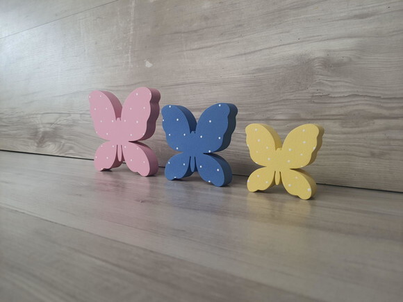 Trio de Borboletas de Mesa em mdf - 10, 8 e 6 cm