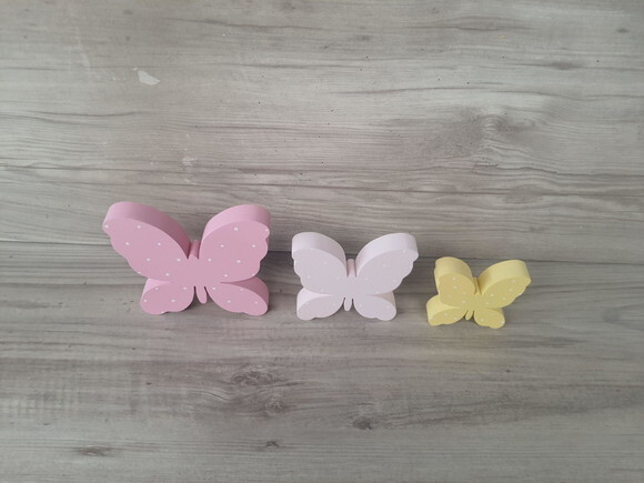 Trio de Borboletas de Mesa em mdf - 10, 8 e 6 cm