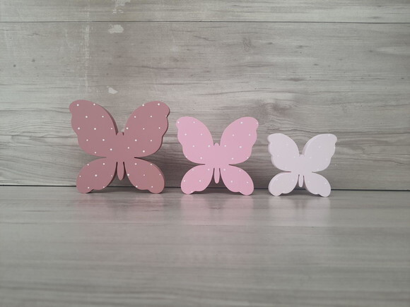 Trio de Borboletas de Mesa em mdf - 12, 10 e 8 cm