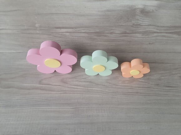 Trio de Flores de Mesa em mdf