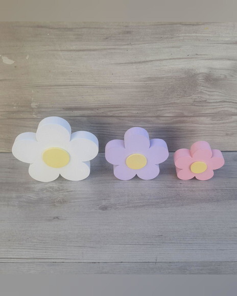 Trio de Flores de Mesa em mdf