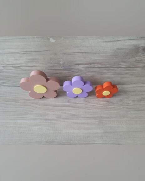 Trio de Flores de Mesa em mdf