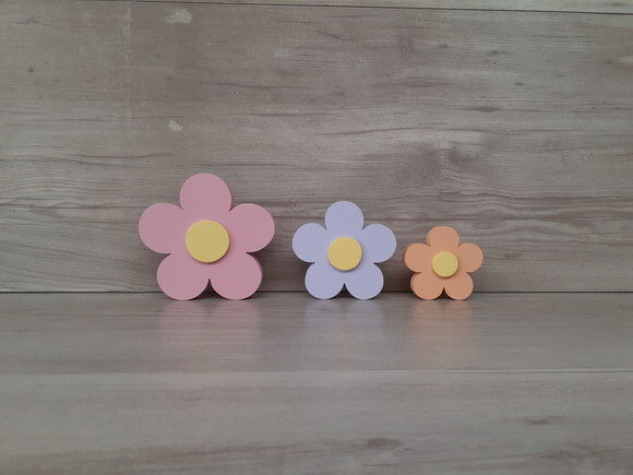 Trio de Flores de Mesa em mdf