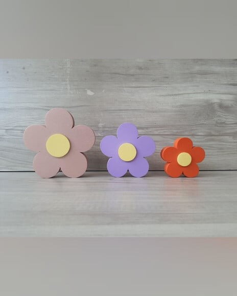 Trio de Flores de Mesa em mdf
