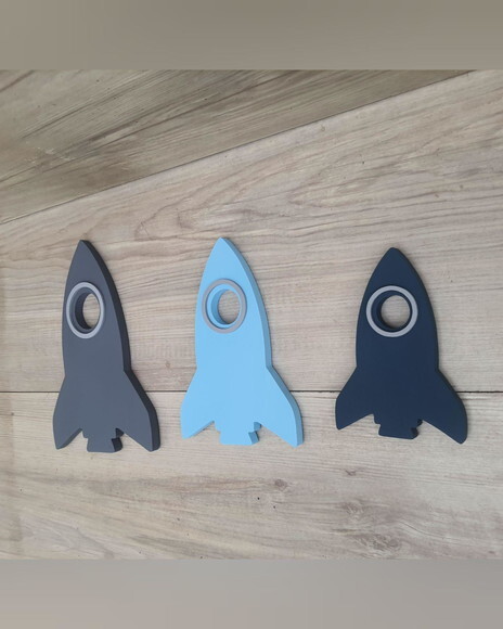 Trio de Foguetes de Parede em mdf