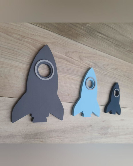 Trio de Foguetes de Parede em mdf