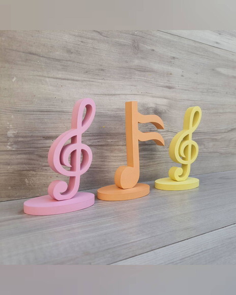 Trio Notas Musicais em mdf - Peça de Mesa