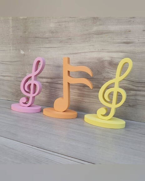 Trio Notas Musicais em mdf - Peça de Mesa