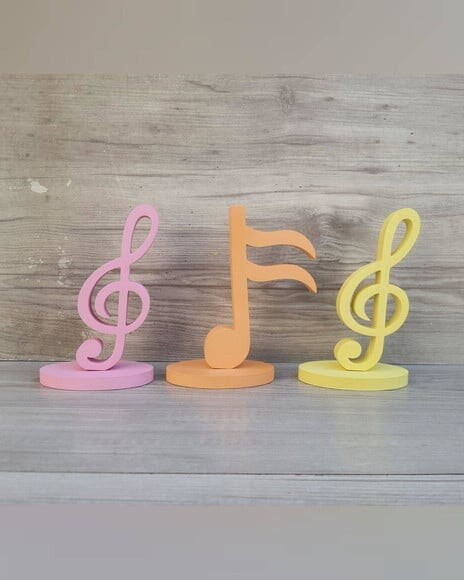 Trio Notas Musicais em mdf - Peça de Mesa