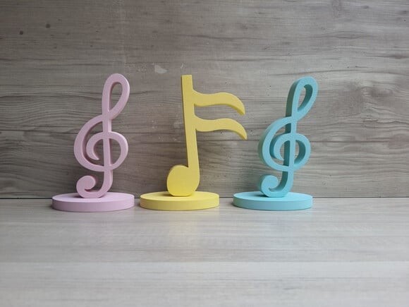 Trio Notas Musicais em mdf - Peça de Mesa