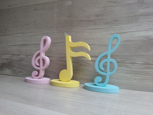 Trio Notas Musicais em mdf - Peça de Mesa