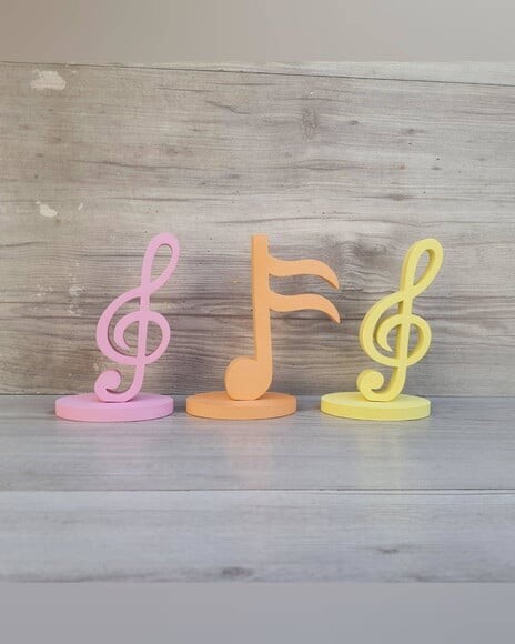 Trio Notas Musicais em mdf - Peça de Mesa