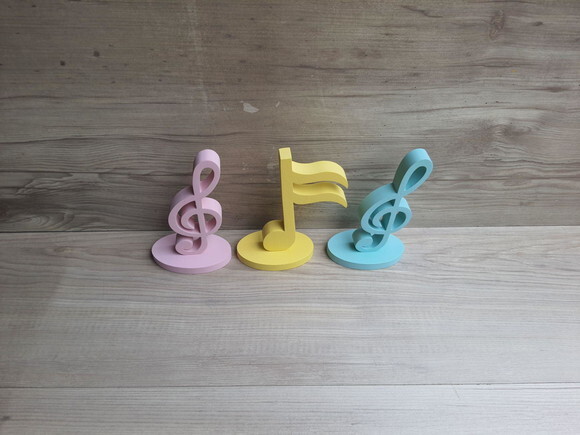 Trio Notas Musicais em mdf - Peça de Mesa