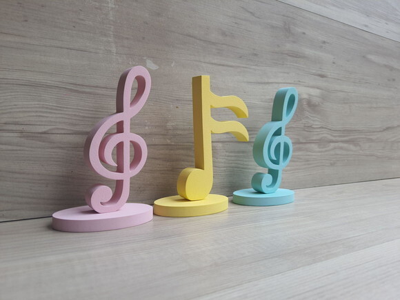 Trio Notas Musicais em mdf - Peça de Mesa