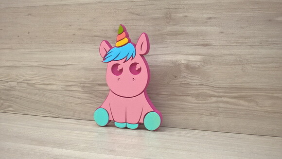 Unicórnio Bebê - Decoração Infantil em mdf