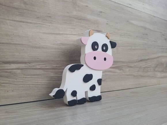 Vaquinha de Mesa em mdf - Decoração Fazendinha - 15 cm
