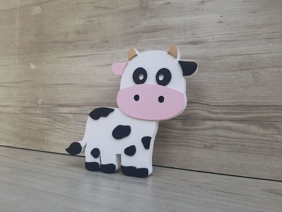 Vaquinha de Mesa em mdf - Decoração Fazendinha - 15 cm