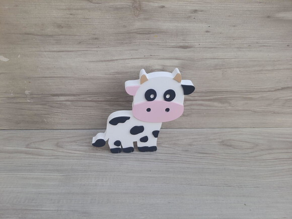 Vaquinha de Mesa em mdf - Decoração Fazendinha - 15 cm
