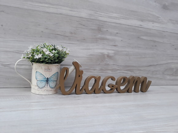 Viagem - Palavra de Mesa em mdf - Linha Ck