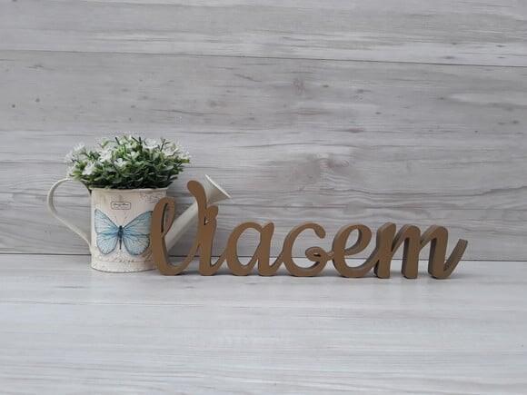Viagem - Palavra de Mesa em mdf - Linha Ck