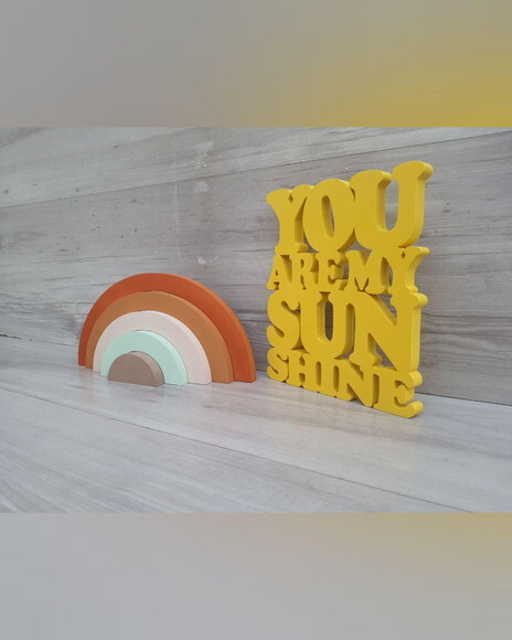 You Are My Sunshine + Arco Íris 5 Arcos - Peças Mesa em mdf