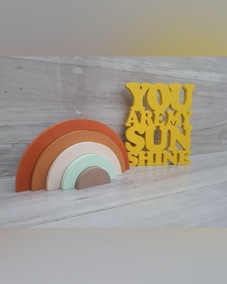 You Are My Sunshine + Arco Íris 5 Arcos - Peças Mesa em mdf
