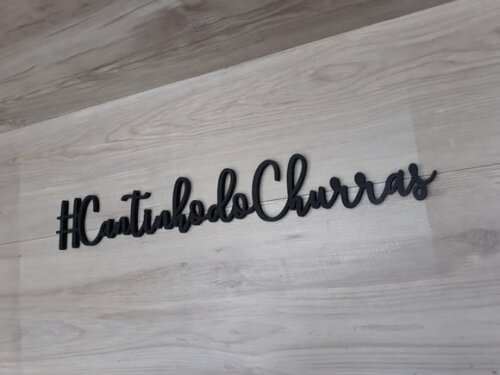 #Cantinho do Churras - palavra de parede em mdf