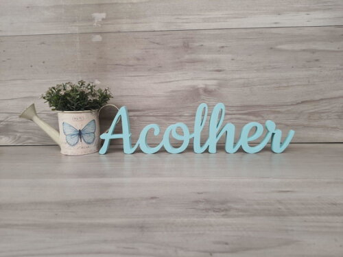 Acolher - Linha Ck - Palavra de Mesa em mdf