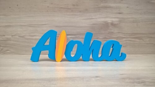 Aloha com prancha de Surf