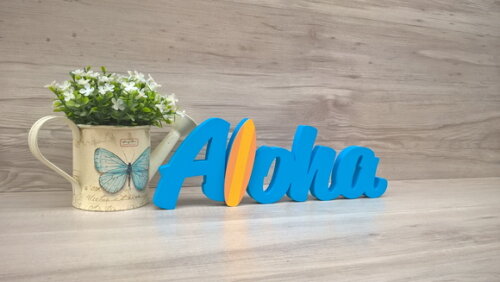 Aloha com prancha de Surf