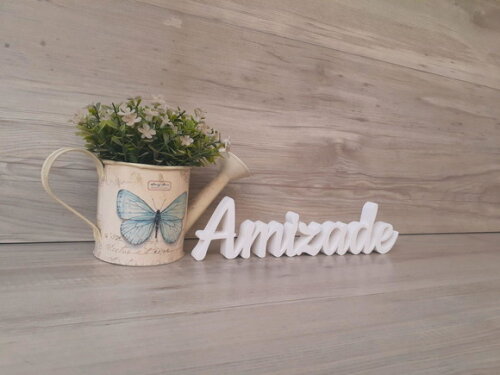 Amizade - Linha Ck - Palavra de Mesa em mdf - Tamanho P