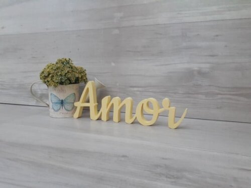 Amor - Palavra Decorativa Em Mdf - Linha Ck
