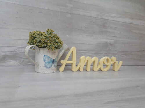 Amor - Palavra Decorativa Em Mdf - Linha Ck