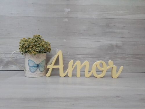 Amor - Palavra Decorativa Em Mdf - Linha Ck