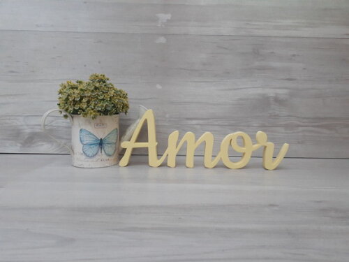 Amor - Palavra Decorativa Em Mdf - Linha Ck