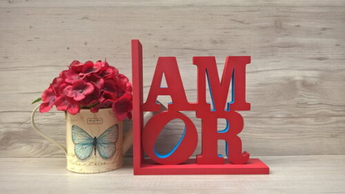 Aparador de Livros AMOR duas cores