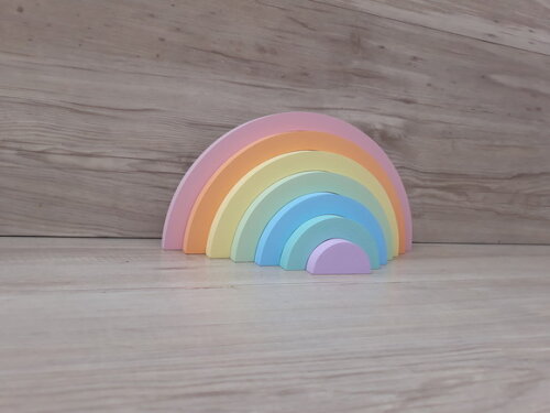 Arco Íris De Mesa Em Mdf - Tons Pastéis