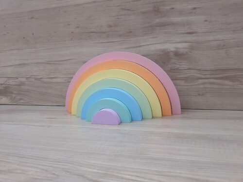 Arco Íris De Mesa Em Mdf - Tons Pastéis