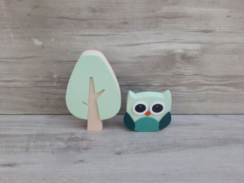 Árvore + Coruja de Mesa em mdf - Decoração Infantil