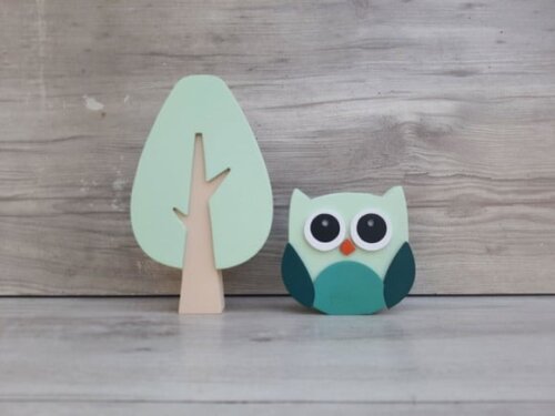 Árvore + Coruja de Mesa em mdf - Decoração Infantil