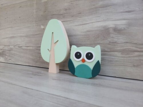 Árvore + Coruja de Mesa em mdf - Decoração Infantil