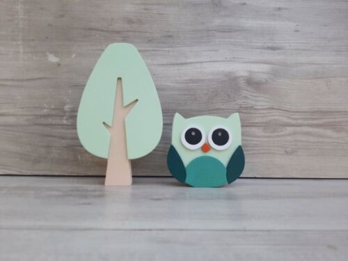 Árvore + Coruja de Mesa em mdf - Decoração Infantil