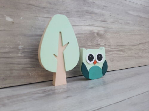 Árvore + Coruja de Mesa em mdf - Decoração Infantil
