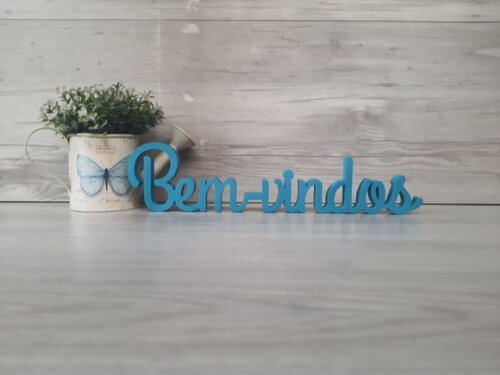 Bem-vindos - Palavra de Mesa em mdf - Linha Gh