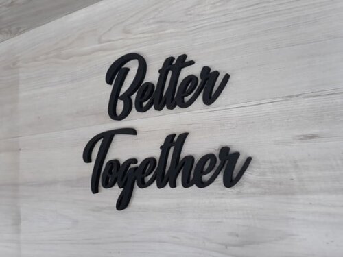 Better Together - palavras personalizadas de parede em mdf