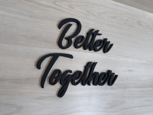 Better Together - palavras personalizadas de parede em mdf