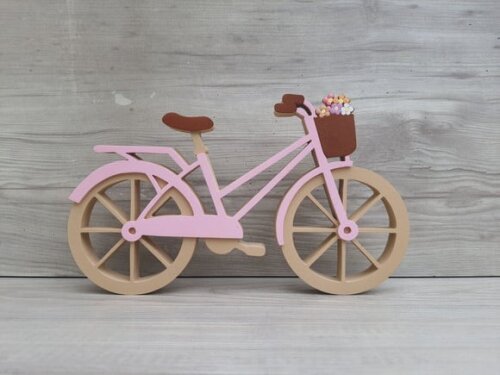 Bicicleta com Flores - Decoração de Mesa em mdf