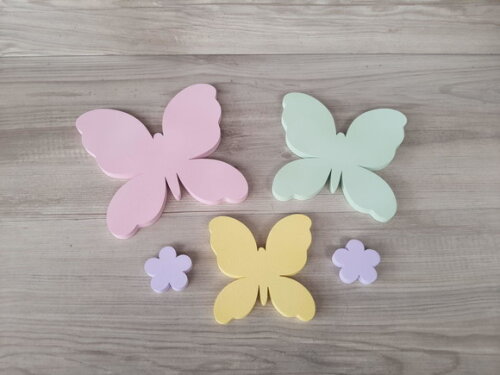 Borboletas e Flores de Parede em mdf