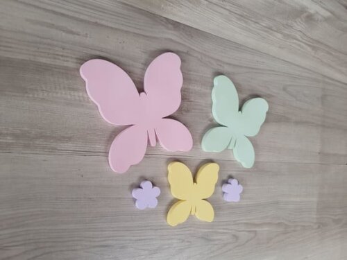 Borboletas e Flores de Parede em mdf