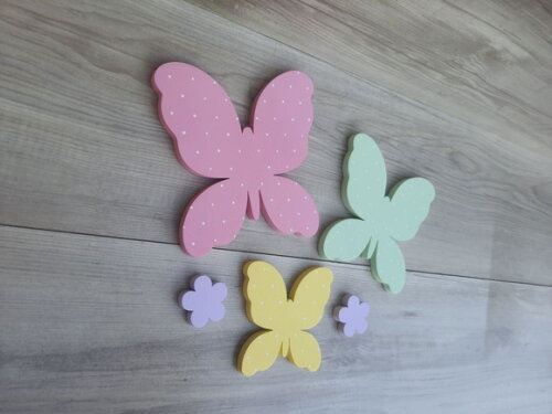 Borboletas e Flores de Parede em mdf